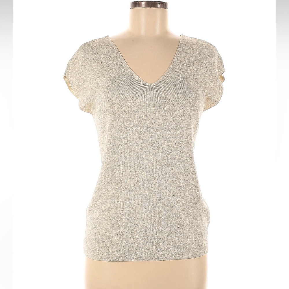 NWT Talbots Short Sleeve Knit Top Metallic